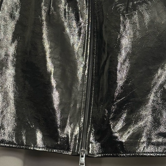 Lamarque Rowan 100% Leather Mini Skirt Black Size 4 Sexy Grunge - Picture 15 of 16